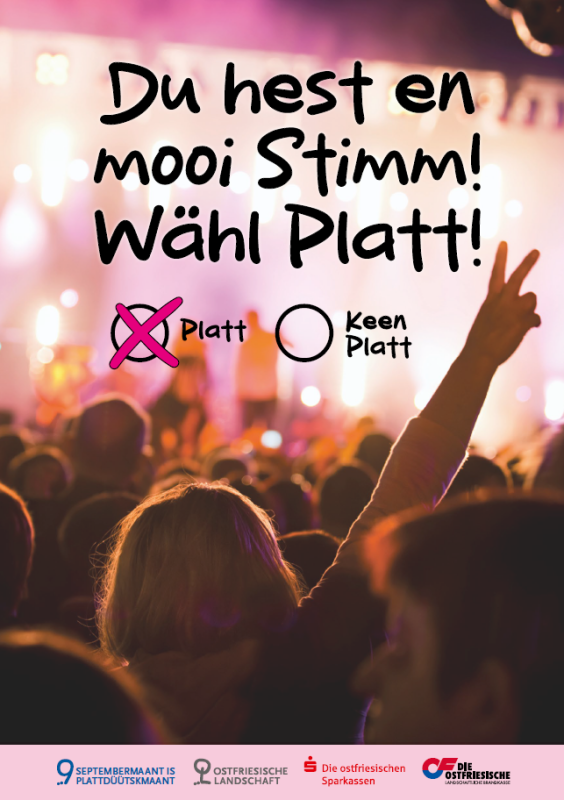 Plakat Du hest en mooi Stimm Wähl Platt